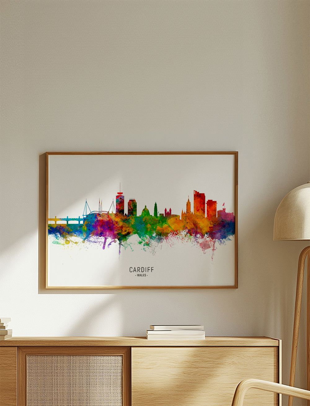 Plakat miasta Cardiff akwarela multikolor