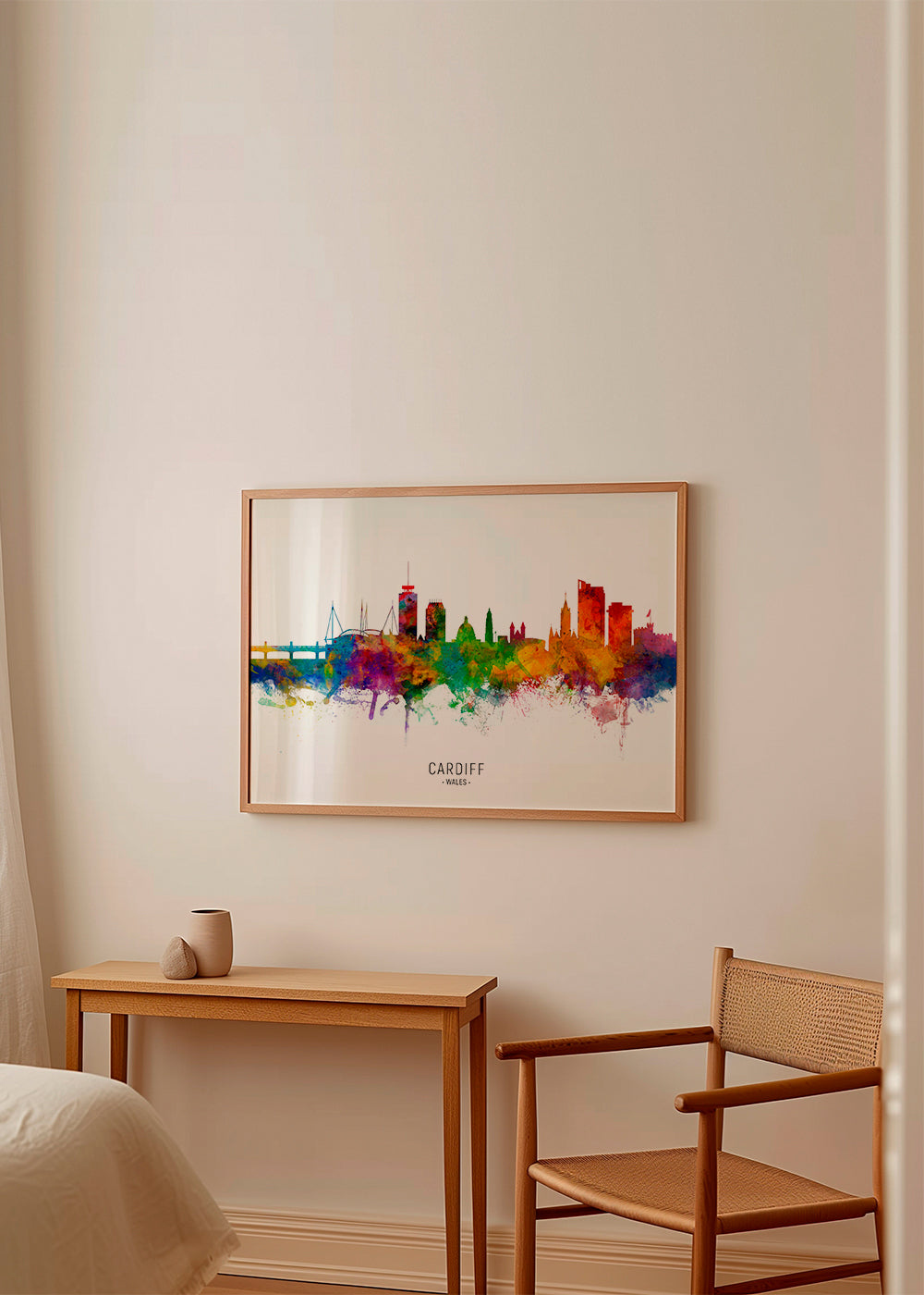 Plakat miasta Cardiff akwarela multikolor