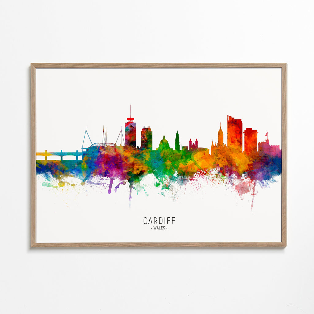 Plakat miasta Cardiff akwarela multikolor