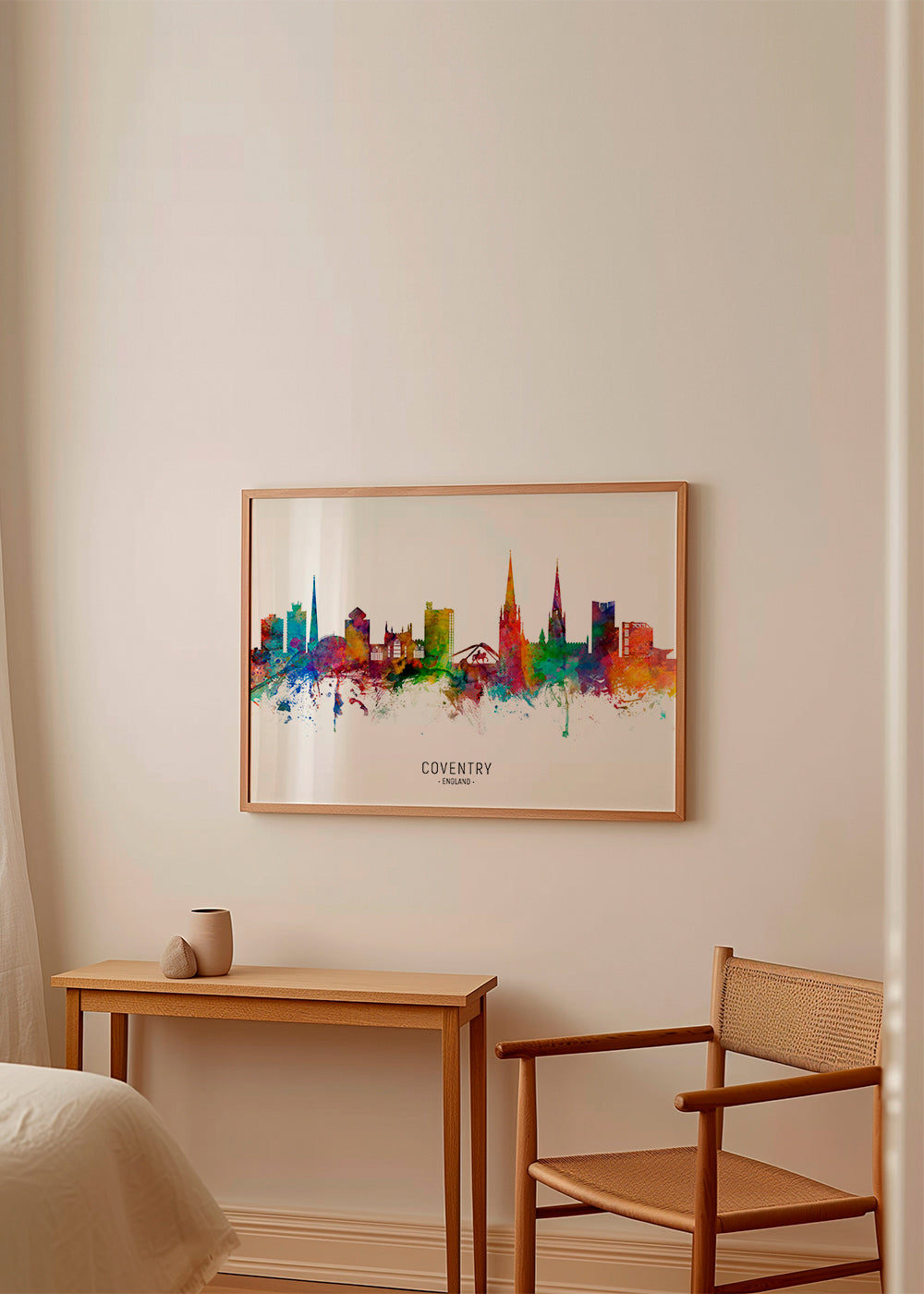 Plakat podróżniczy Coventry akwarelowy skyline
