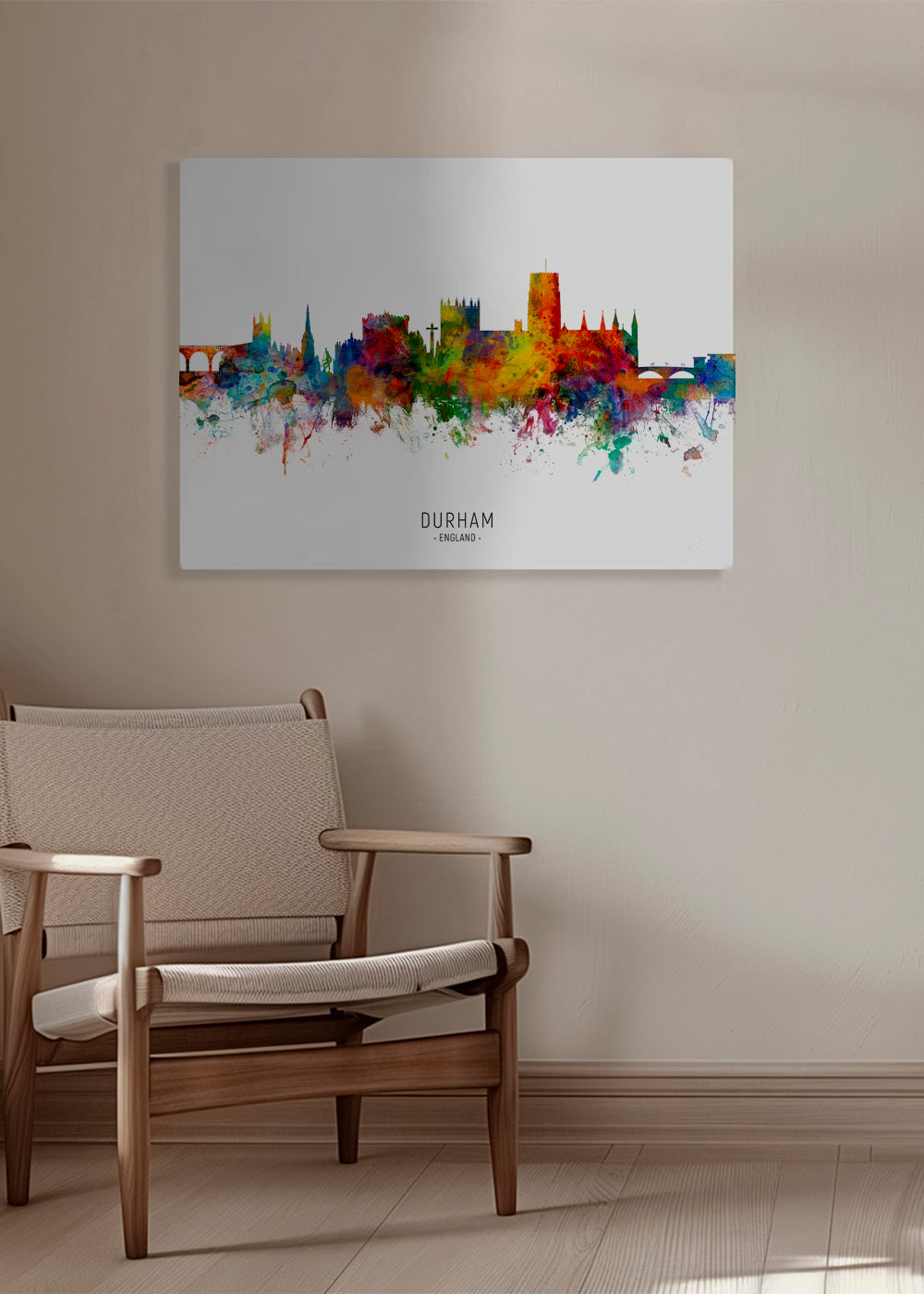 Plakat miejski Durham akwarela kolorowa
