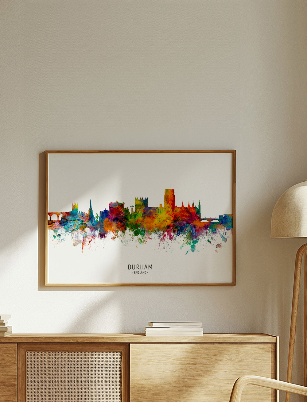 Plakat miejski Durham akwarela kolorowa