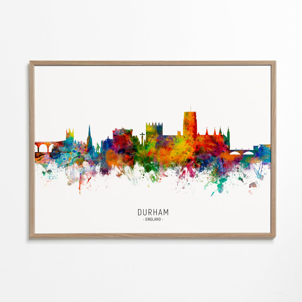 Plakat miejski Durham akwarela kolorowa