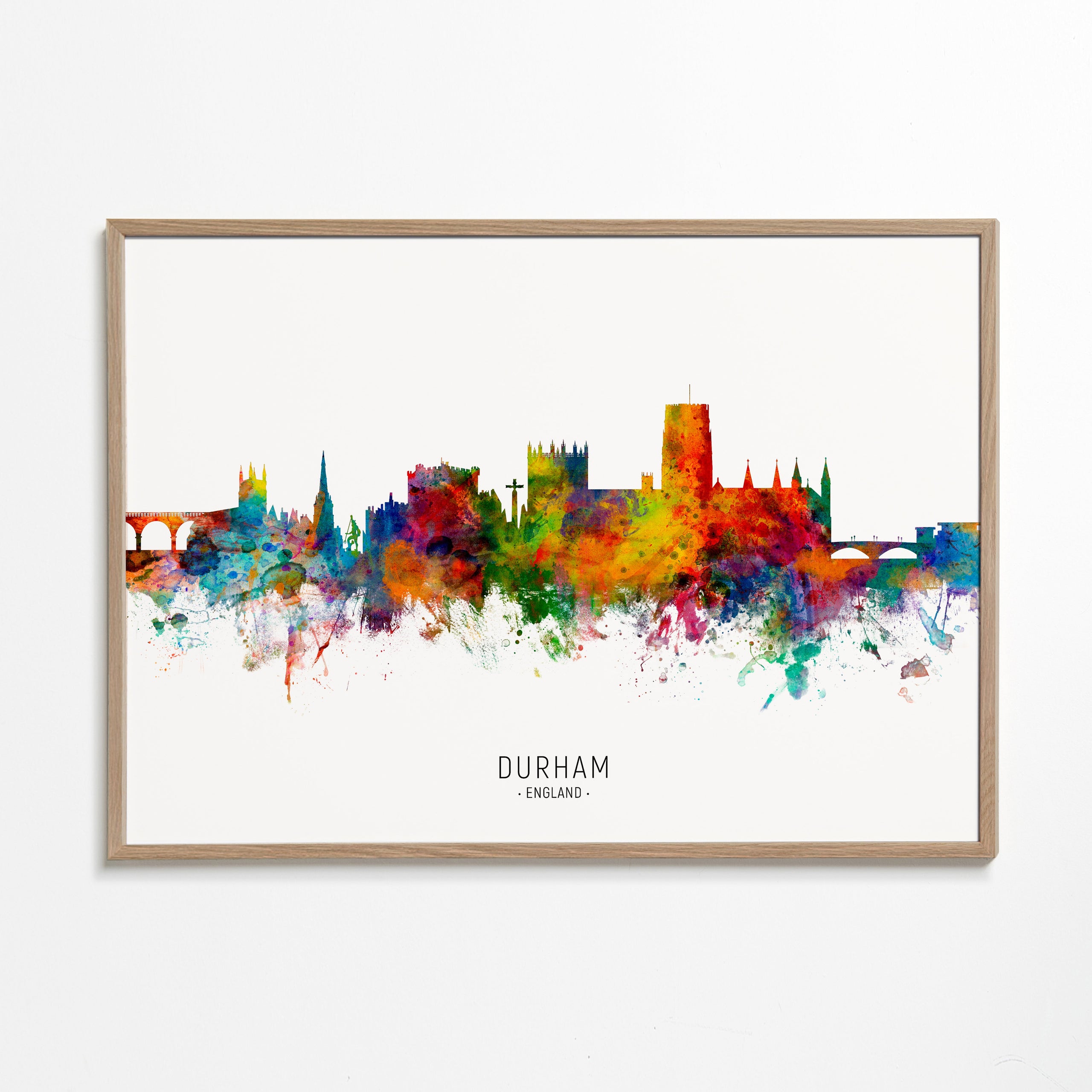 Plakat miejski Durham akwarela kolorowa