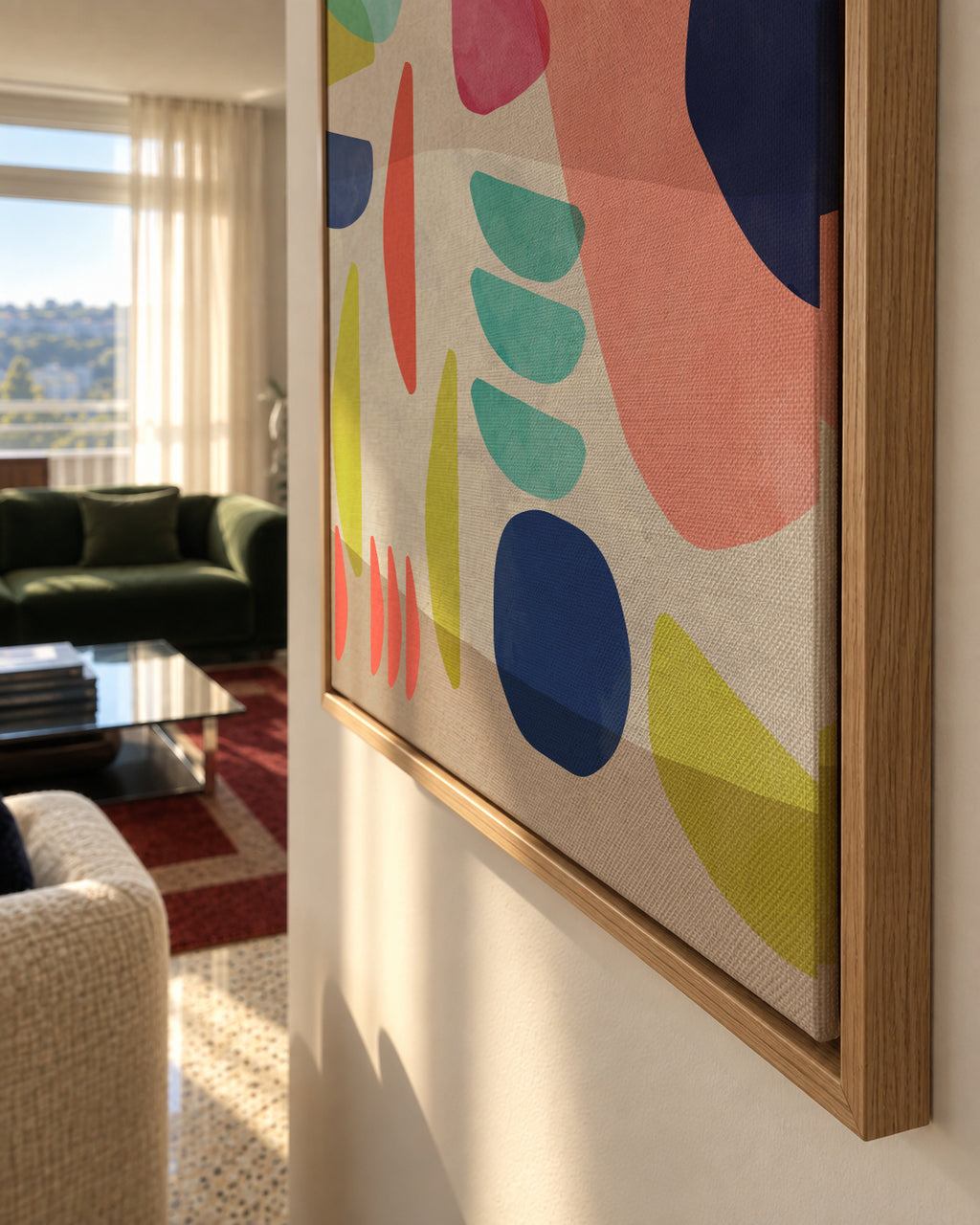 Organic Bold Shapes - Framed canvas detail