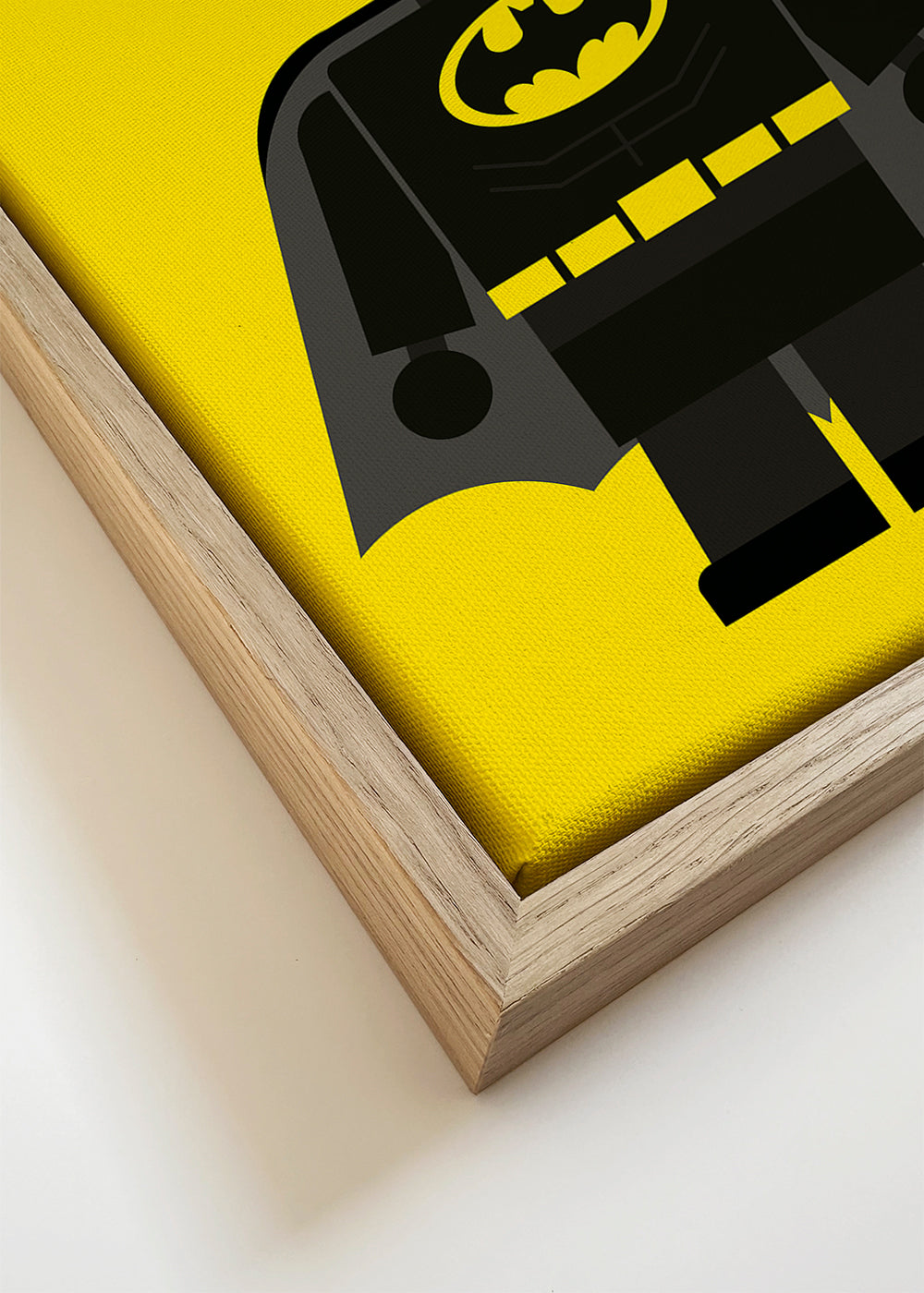 Plakat dla dzieci Batman zabawka na żółtym tle
