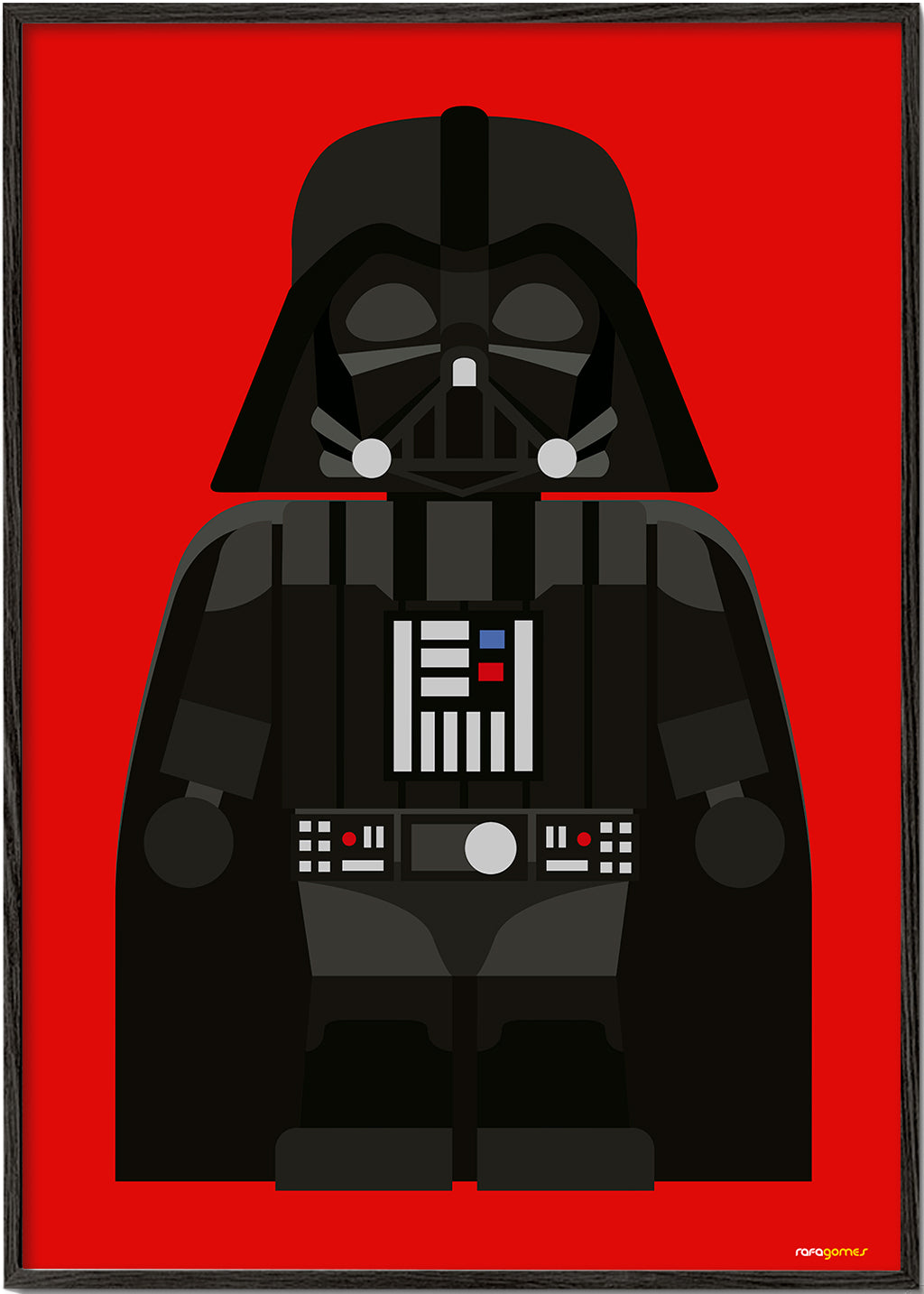 Plakat dziecięcy Darth Vader na czerwonym tle