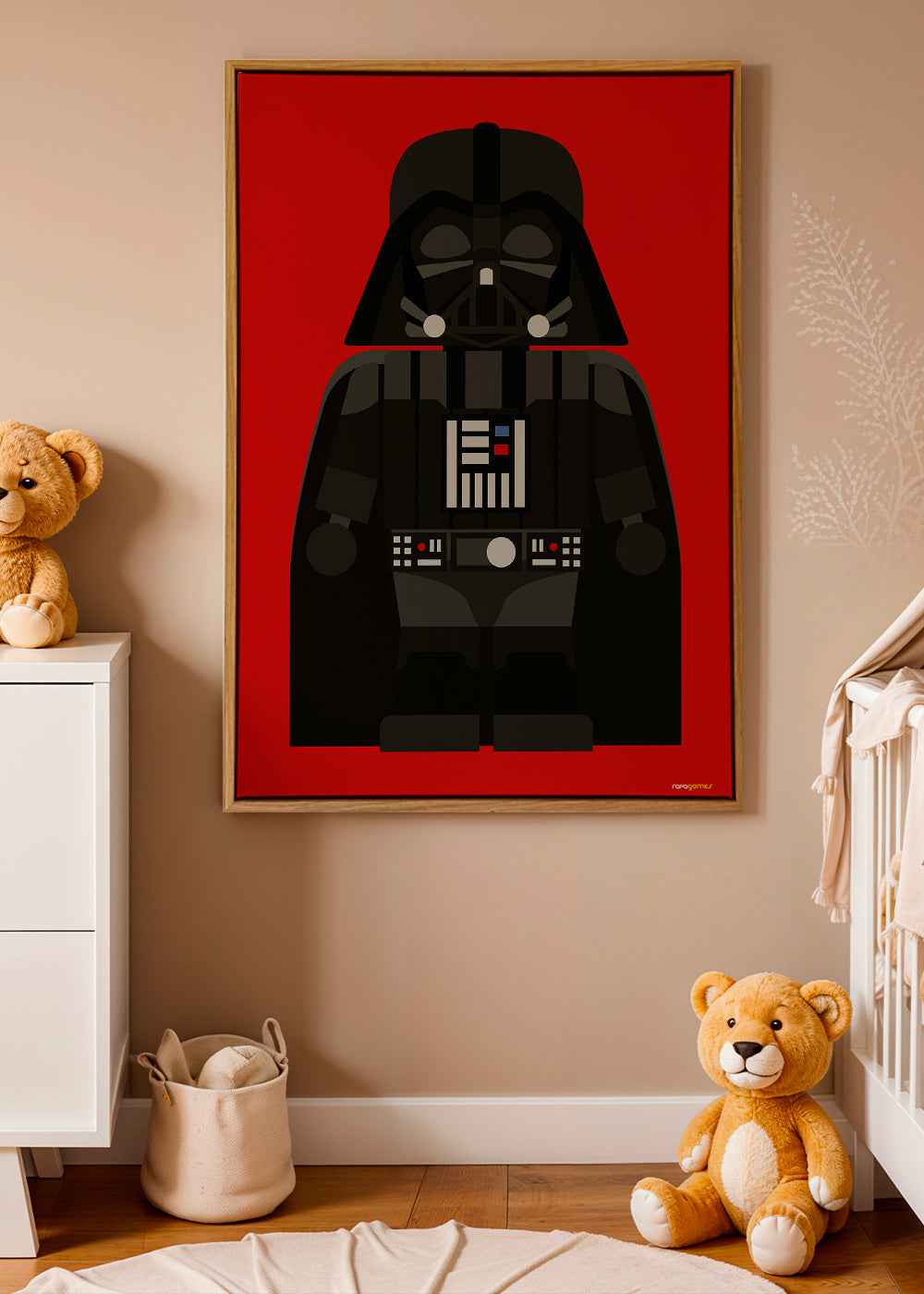 Plakat dziecięcy Darth Vader na czerwonym tle