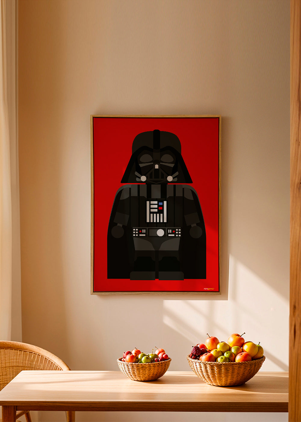 Plakat dziecięcy Darth Vader na czerwonym tle