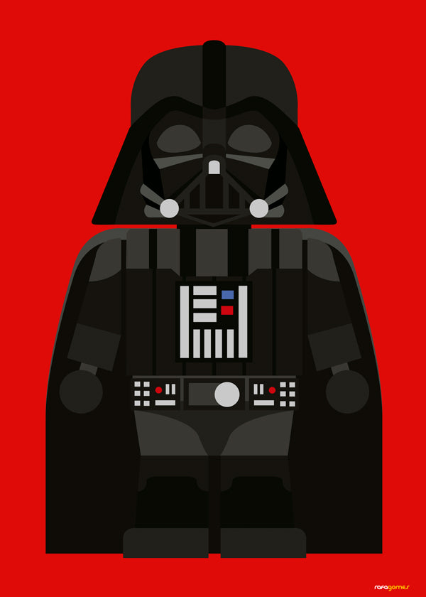 Plakat dziecięcy Darth Vader na czerwonym tle