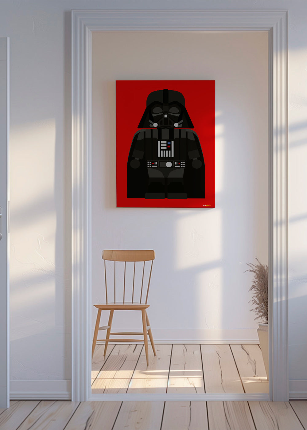 Plakat dziecięcy Darth Vader na czerwonym tle