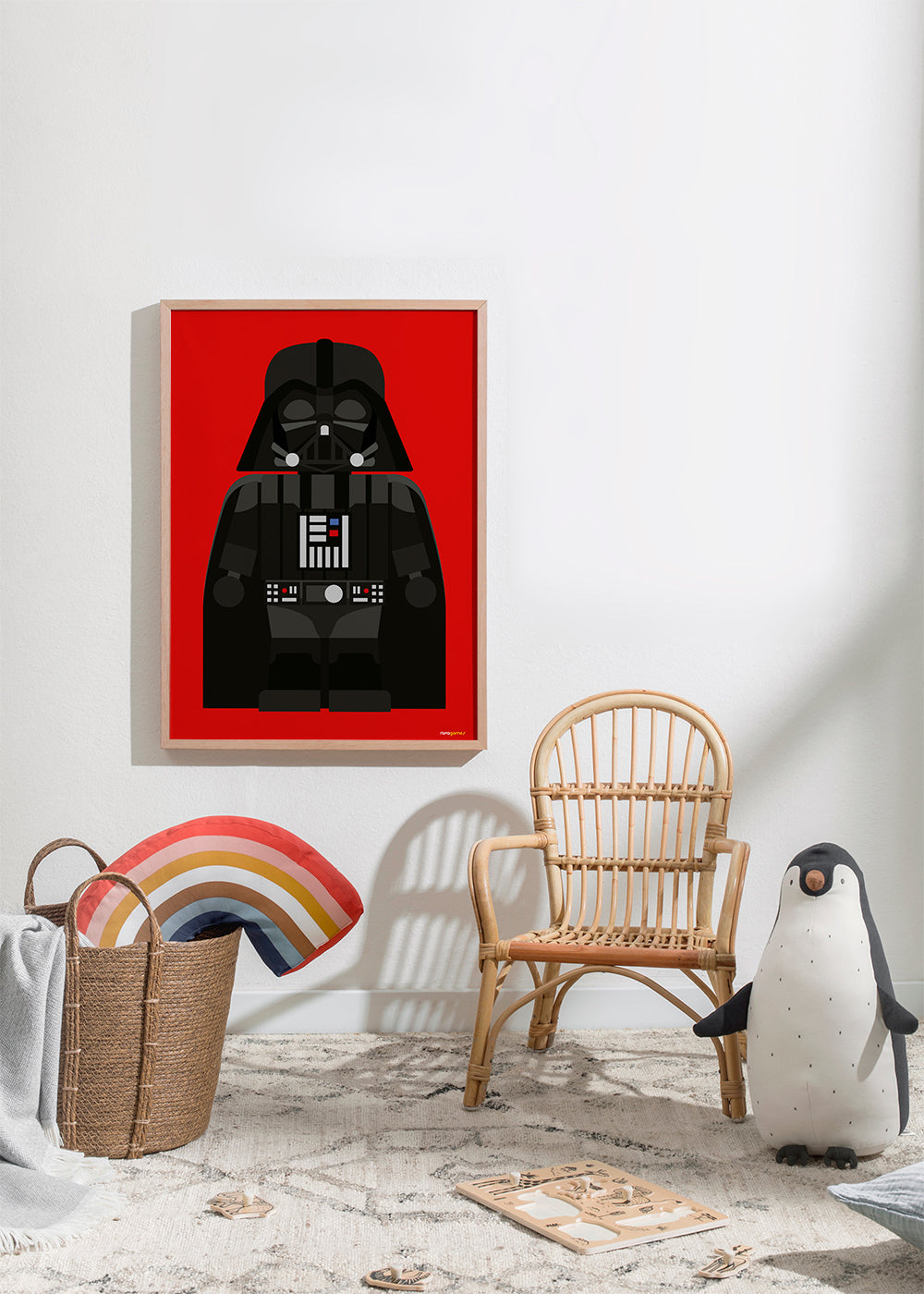 Plakat dziecięcy Darth Vader na czerwonym tle