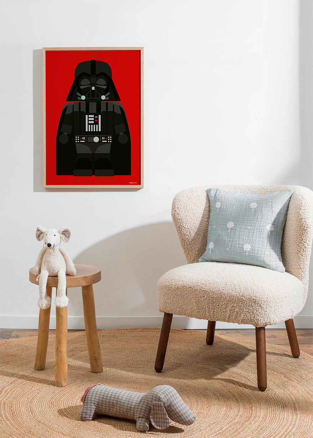 Plakat dziecięcy Darth Vader na czerwonym tle