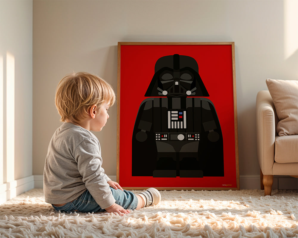 Plakat dziecięcy Darth Vader na czerwonym tle