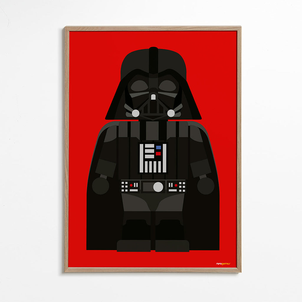 Plakat dziecięcy Darth Vader na czerwonym tle