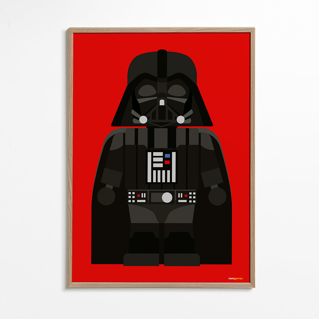 Plakat dziecięcy Darth Vader na czerwonym tle