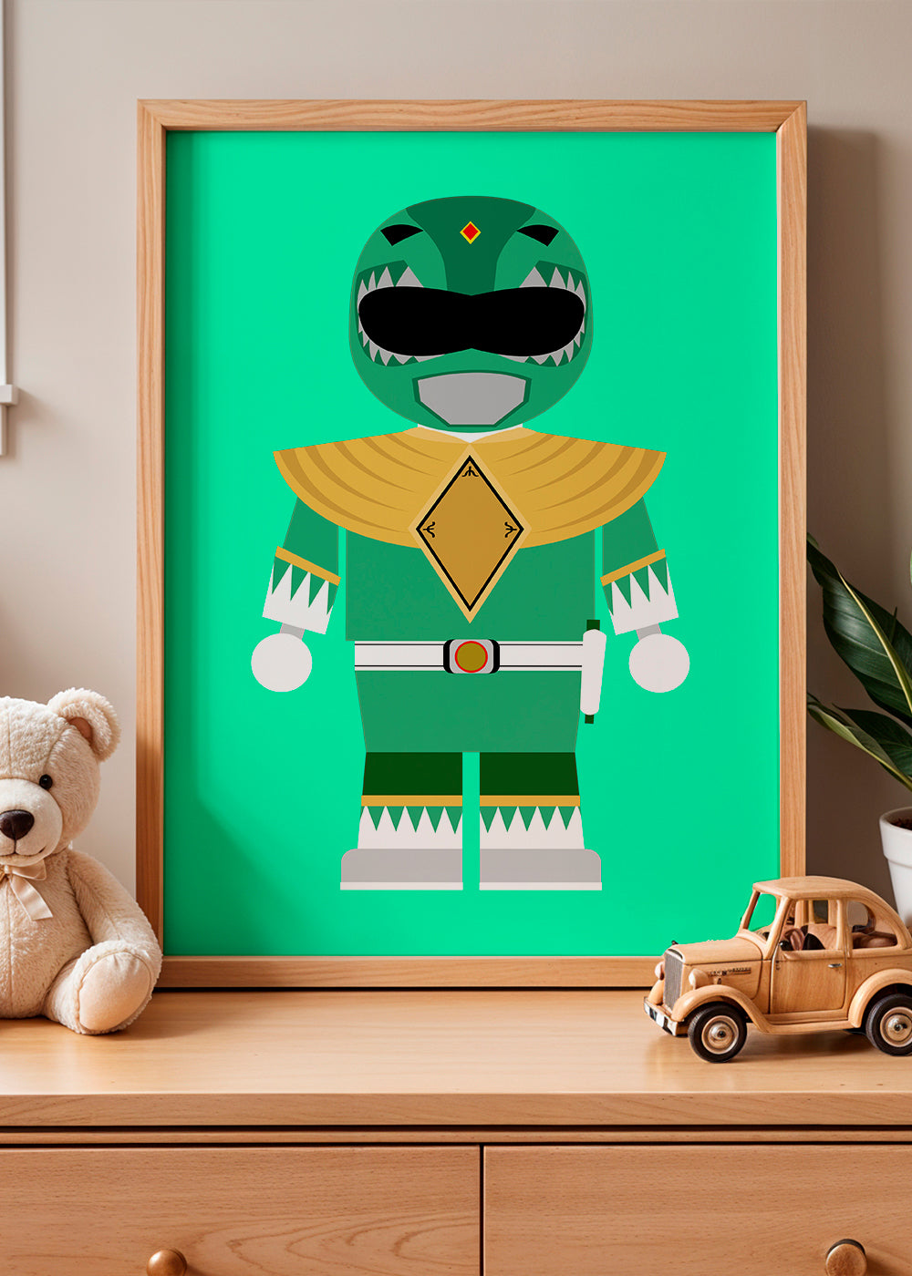 Plakat dziecięcy Zielony Power Ranger zabawka