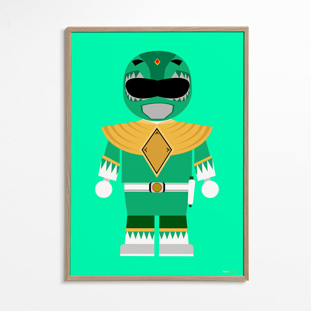 Plakat dziecięcy Zielony Power Ranger zabawka