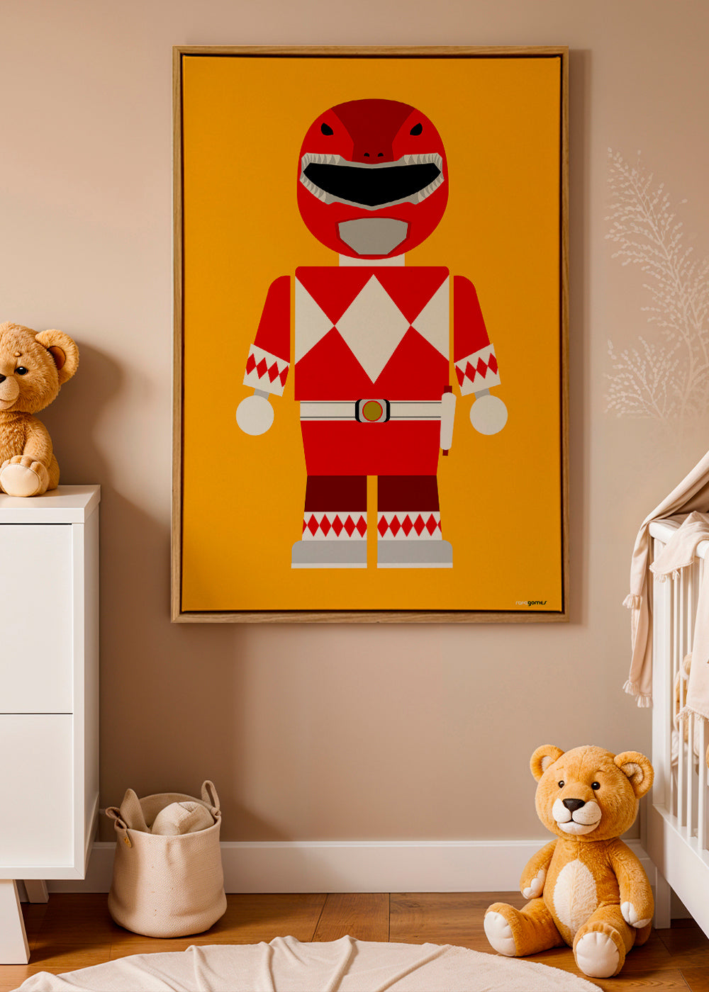Plakat dziecięcy Czerwony Power Ranger zabawka
