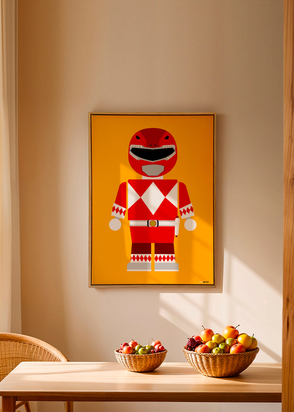 Plakat dziecięcy Czerwony Power Ranger zabawka