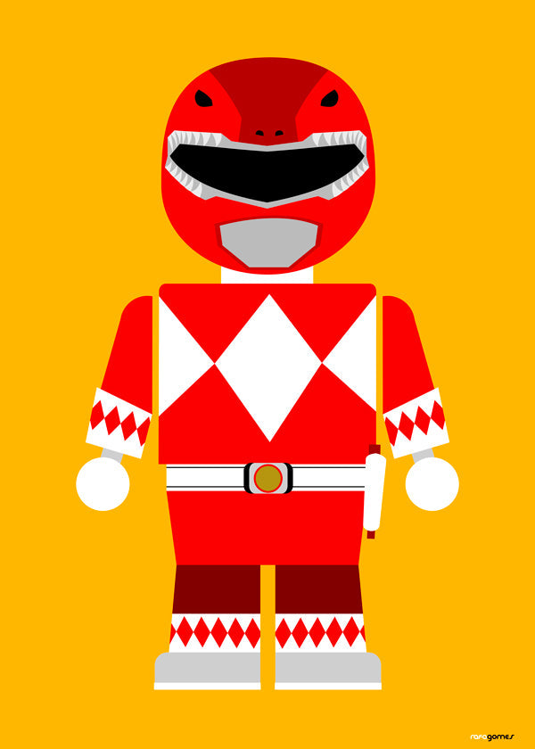 Plakat dziecięcy Czerwony Power Ranger zabawka
