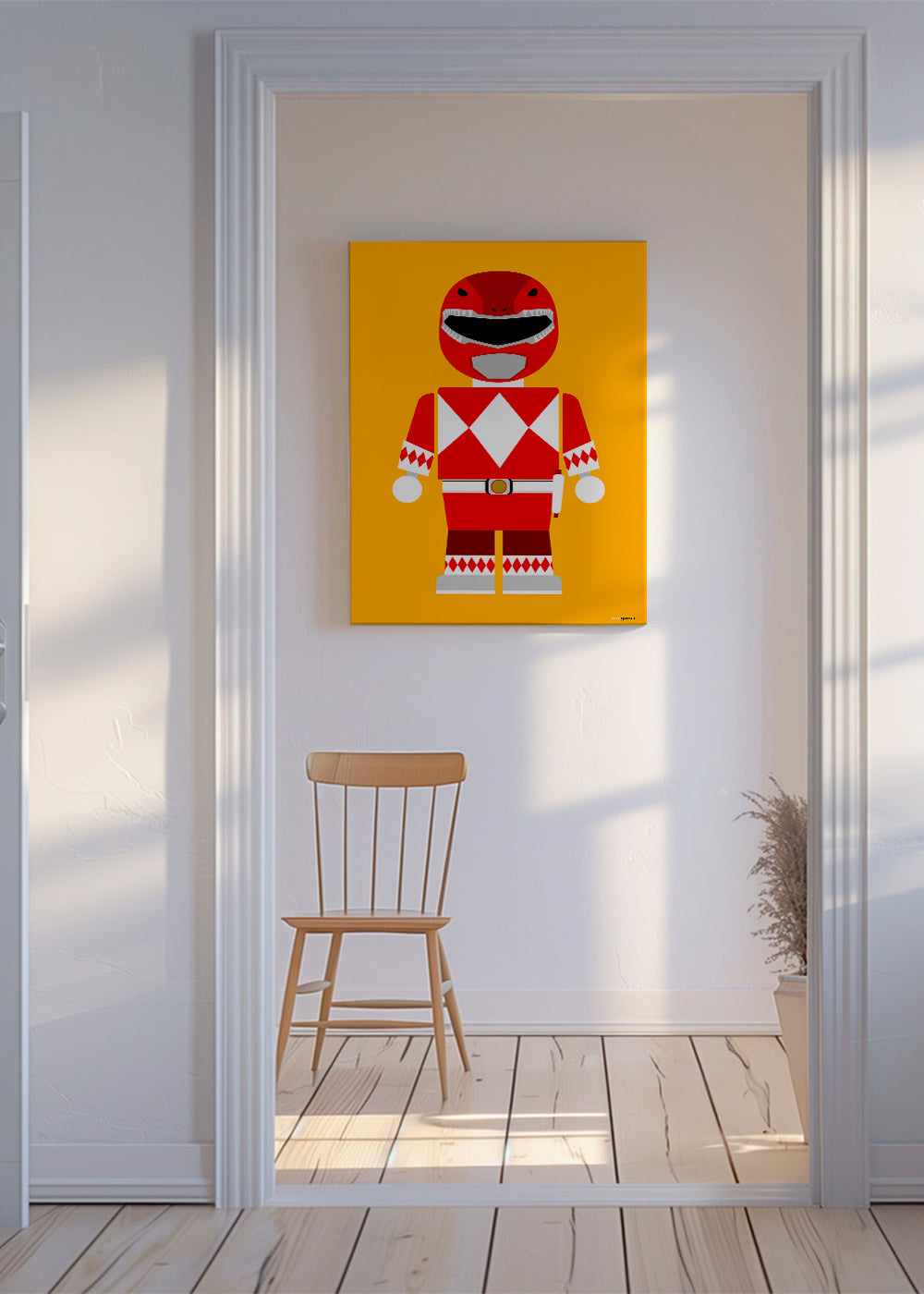 Plakat dziecięcy Czerwony Power Ranger zabawka