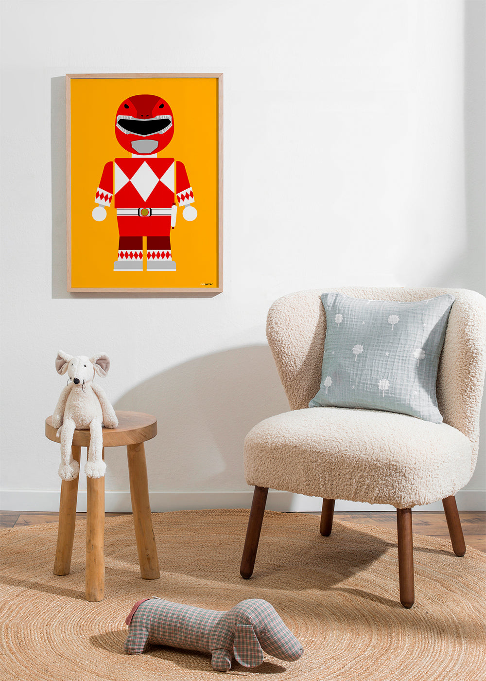 Plakat dziecięcy Czerwony Power Ranger zabawka
