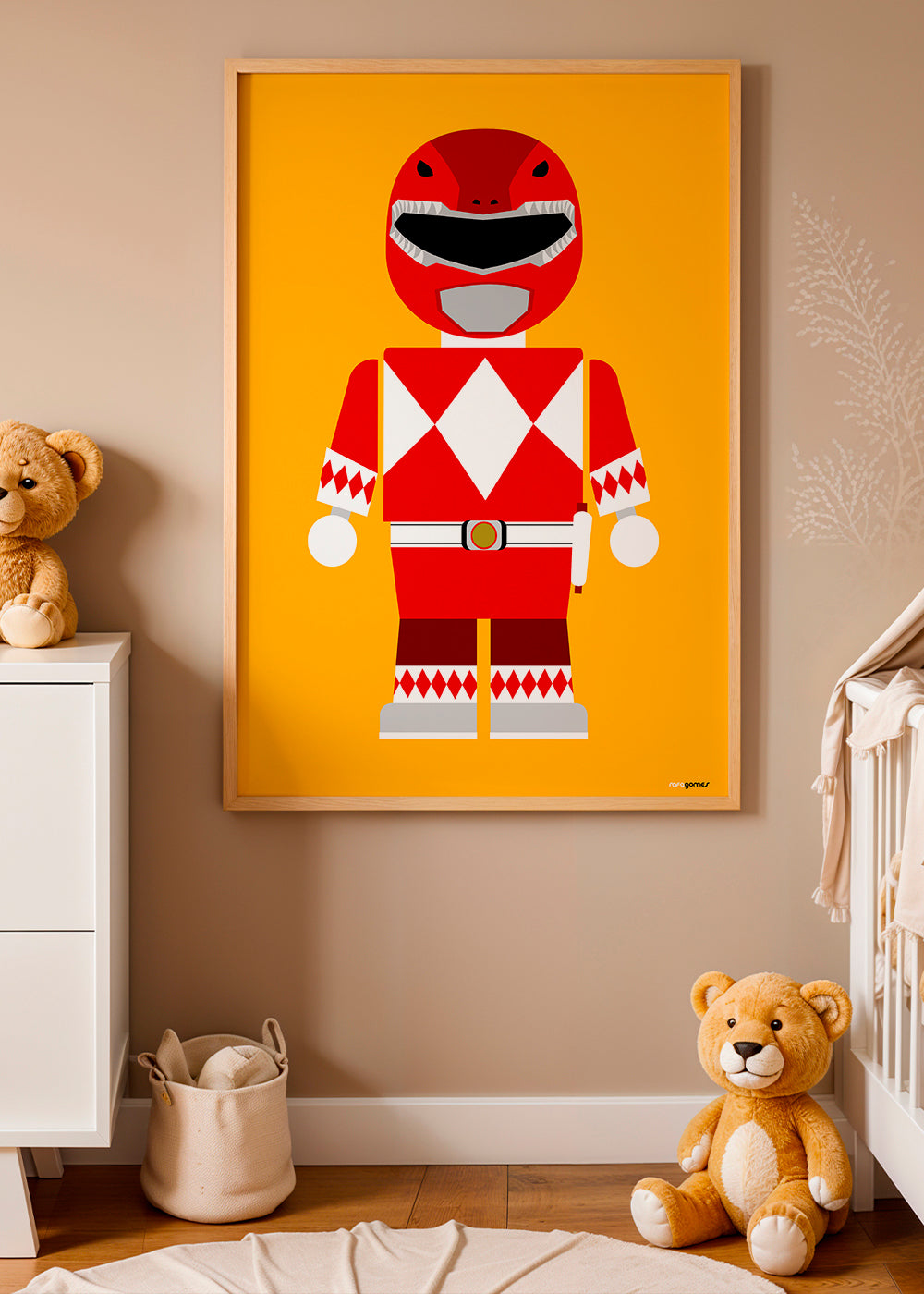 Plakat dziecięcy Czerwony Power Ranger zabawka