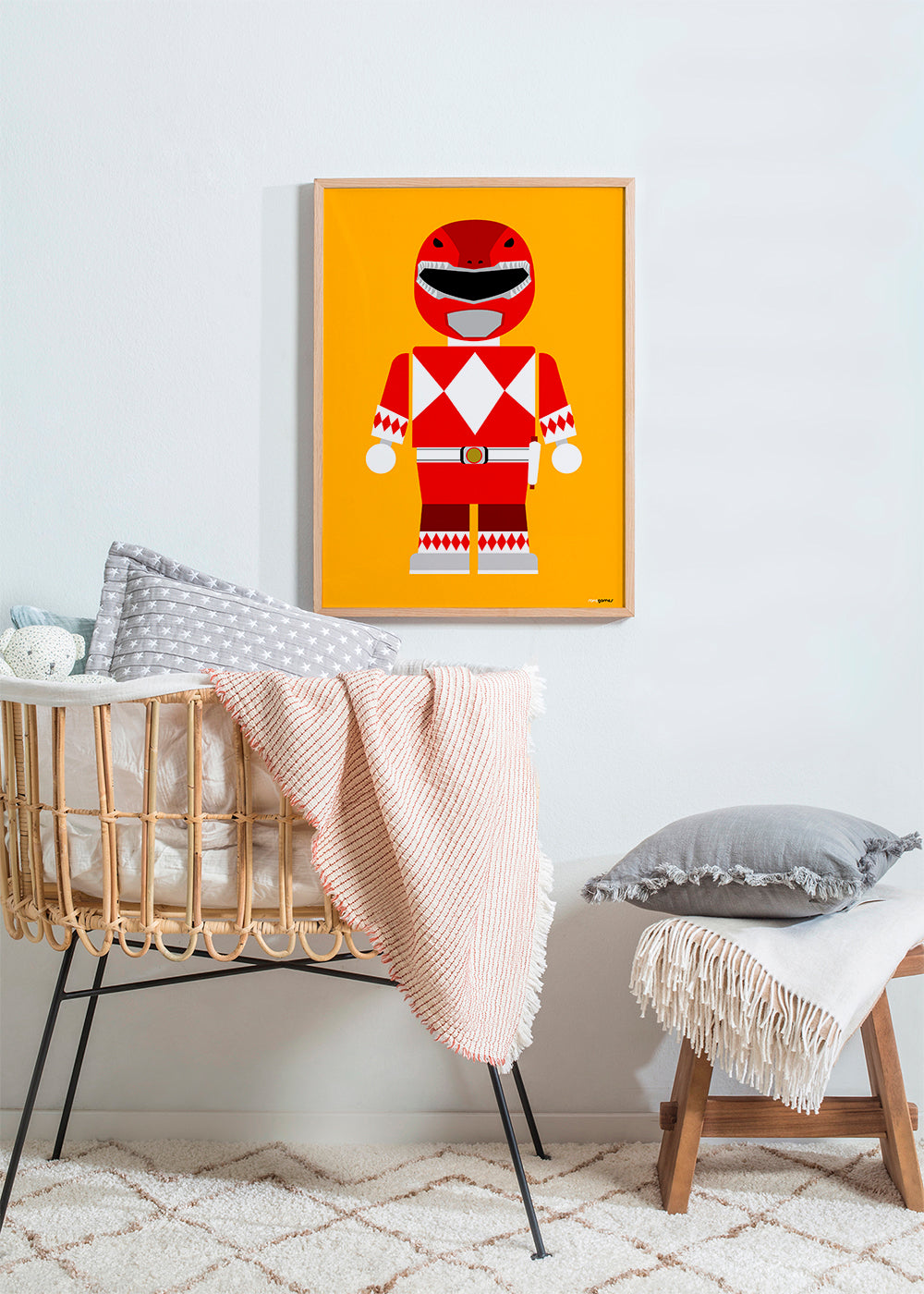 Plakat dziecięcy Czerwony Power Ranger zabawka