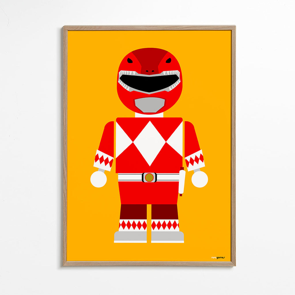Plakat dziecięcy Czerwony Power Ranger zabawka