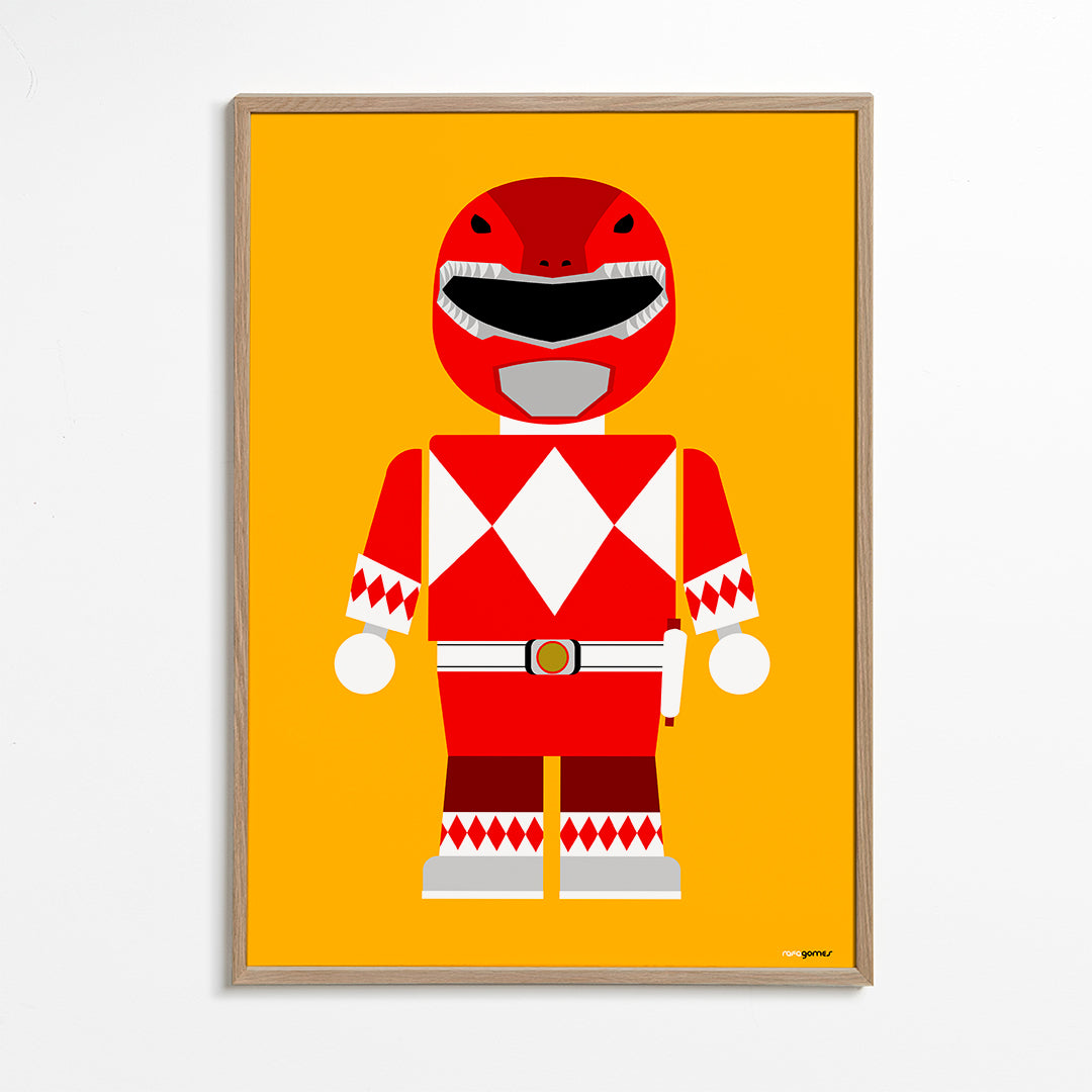Plakat dziecięcy Czerwony Power Ranger zabawka