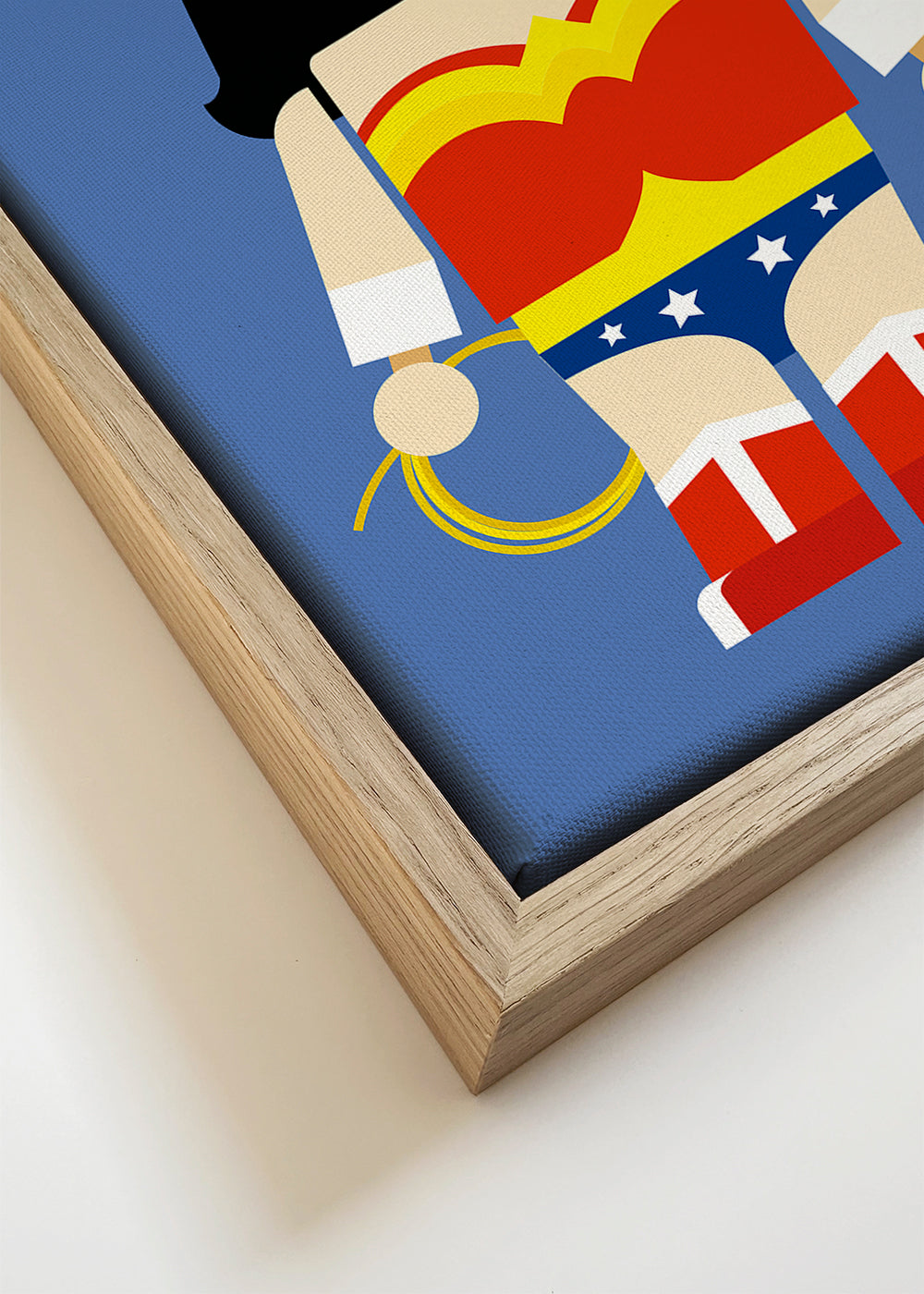 Ilustracja zabawka Wonder Woman na niebieskim tle