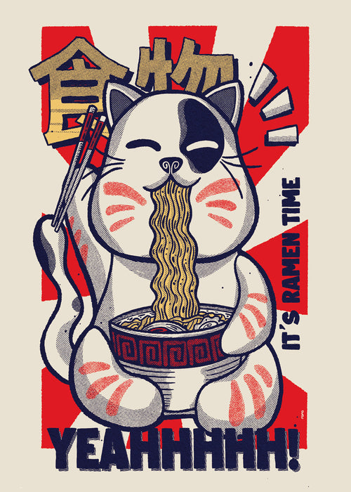 Sztuka do kuchni: ilustracja kota ramen