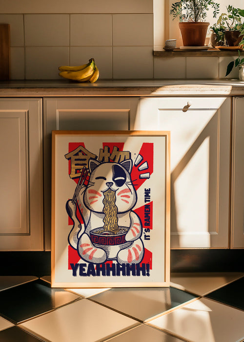 Sztuka do kuchni: ilustracja kota ramen