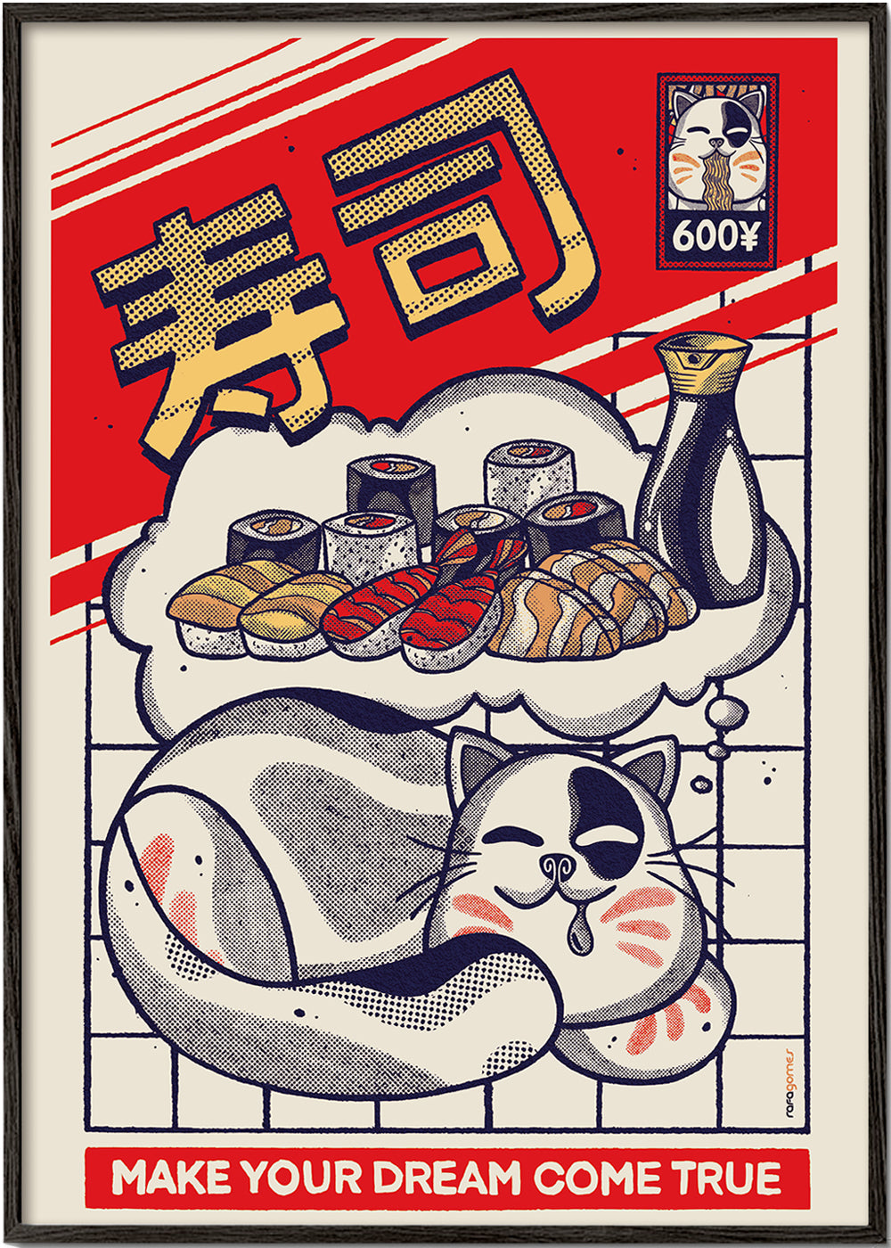 Sztuka do kuchni: kot i sushi