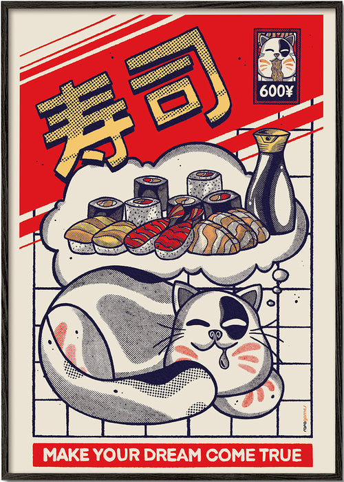 Sztuka do kuchni: kot i sushi
