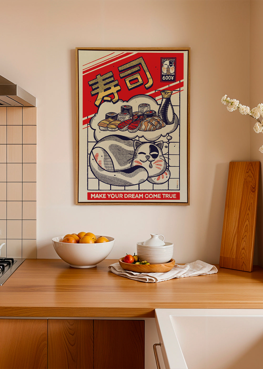 Sztuka do kuchni: kot i sushi