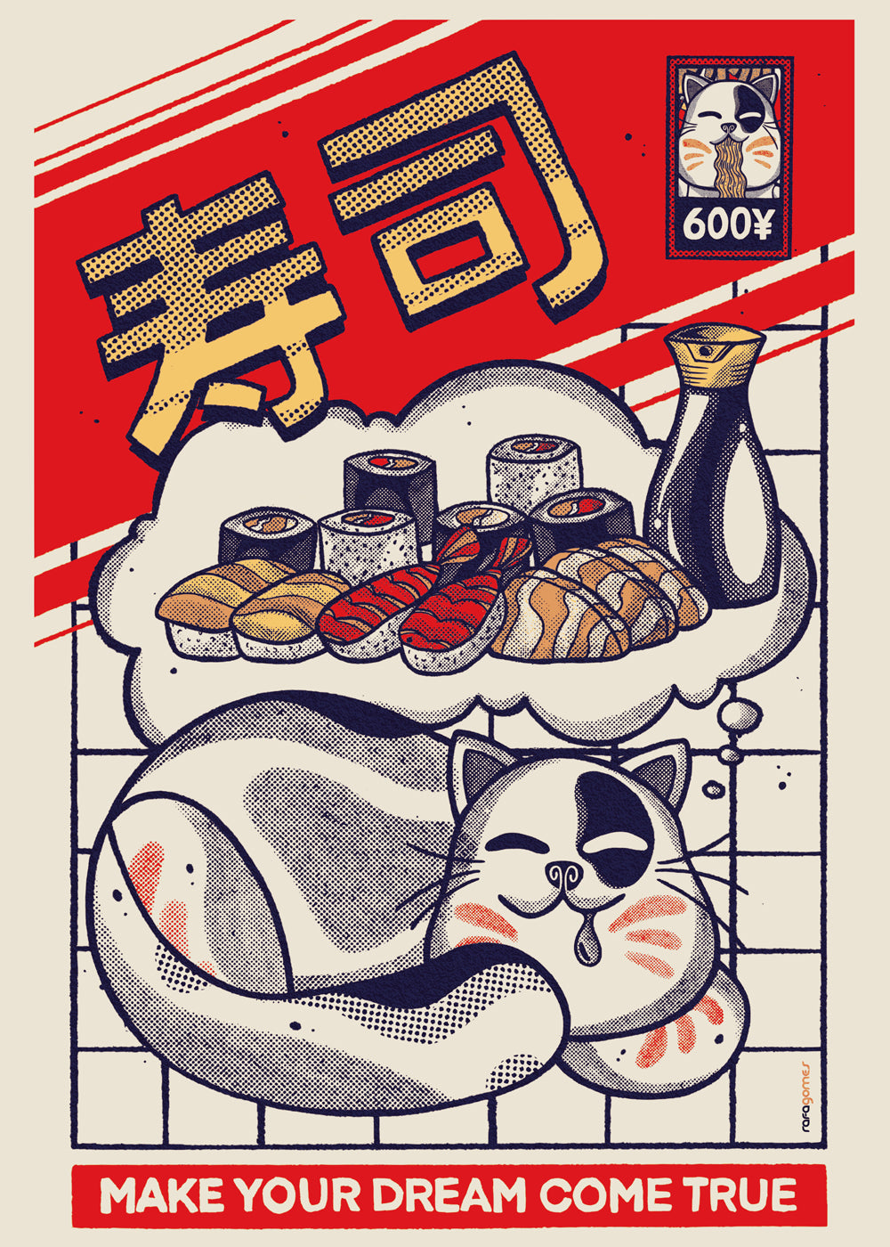 Sztuka do kuchni: kot i sushi