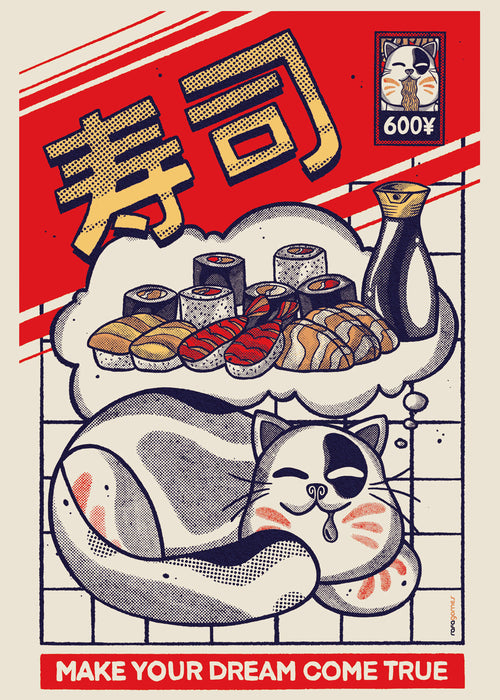 Sztuka do kuchni: kot i sushi