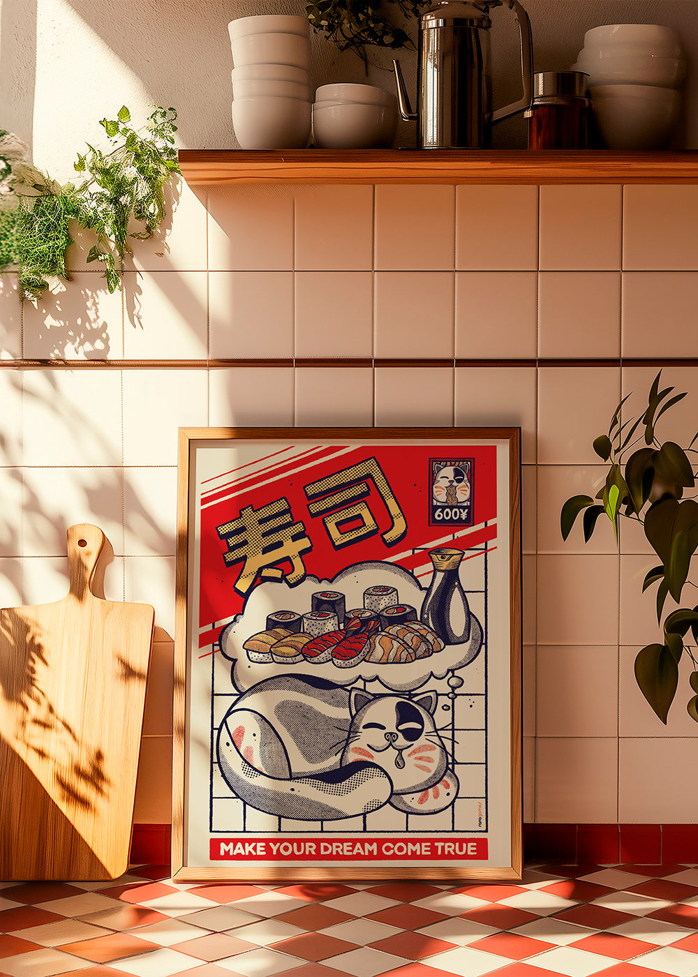 Sztuka do kuchni: kot i sushi