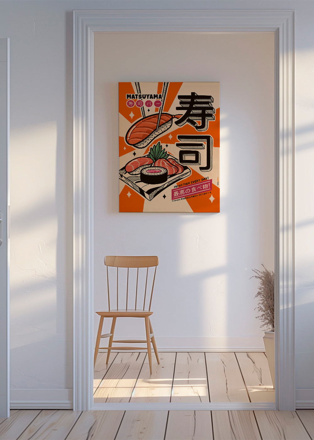 Sztuka do kuchni Plakat sushi retro