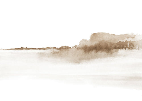 Krajobraz akwarela sepia minimalistyczny