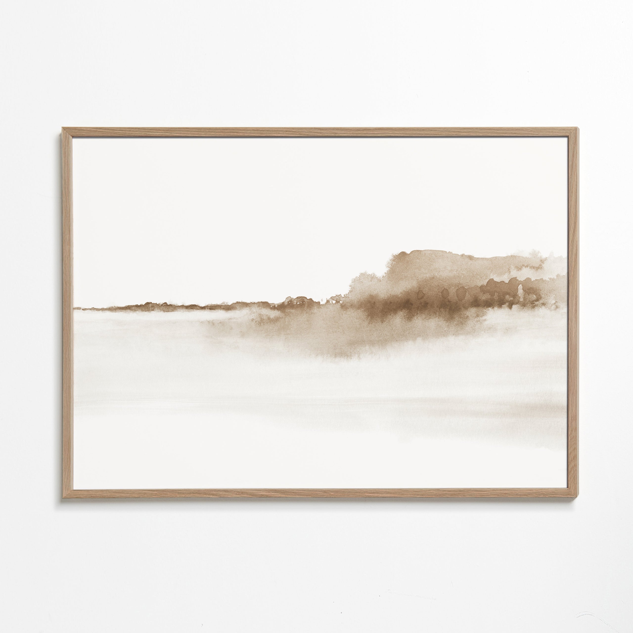 Krajobraz akwarela sepia minimalistyczny