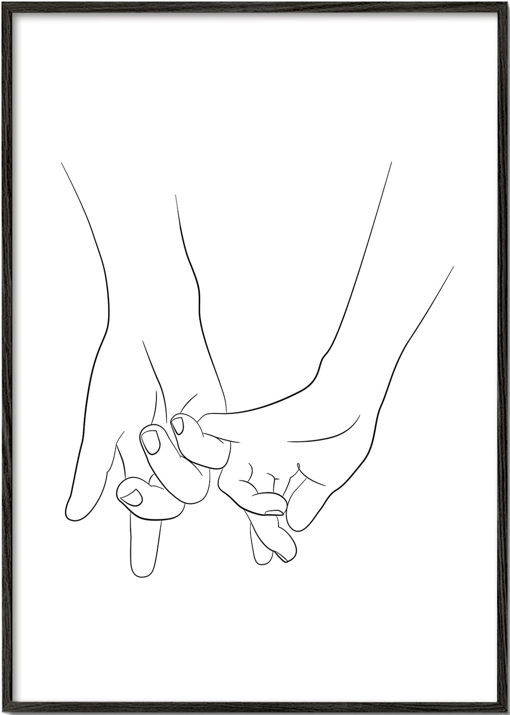 Ilustracja splecionych dłoni minimal