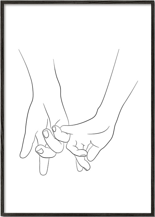 Ilustracja splecionych dłoni minimal