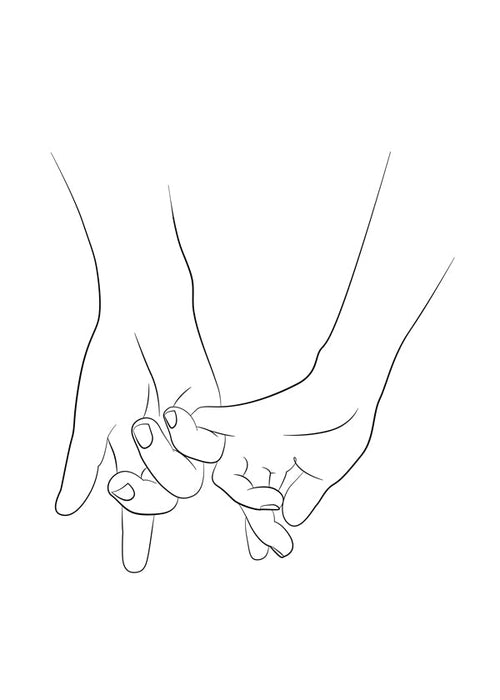Ilustracja splecionych dłoni minimal