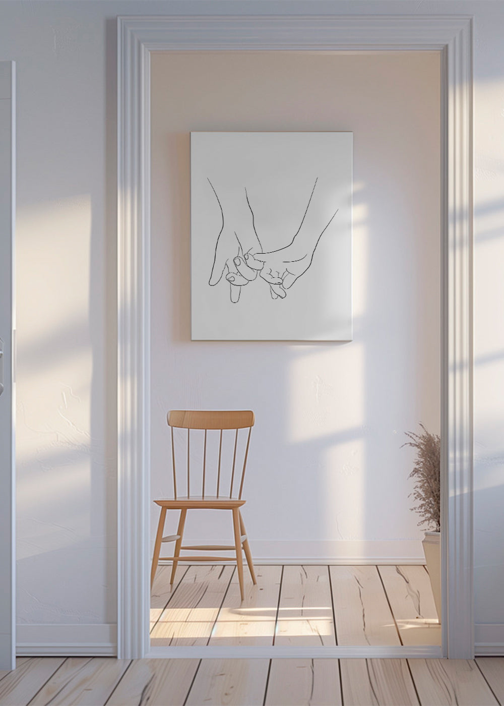 Ilustracja splecionych dłoni minimal