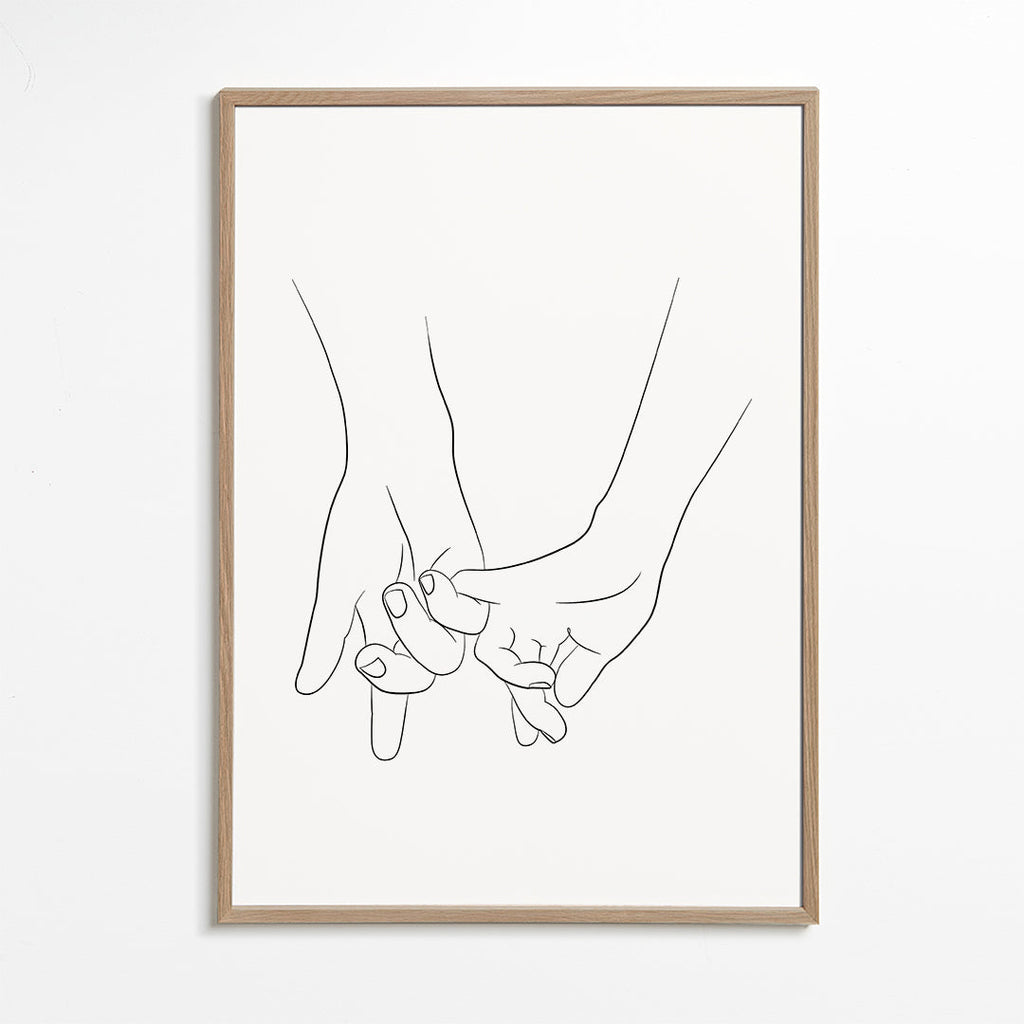 Ilustracja splecionych dłoni minimal