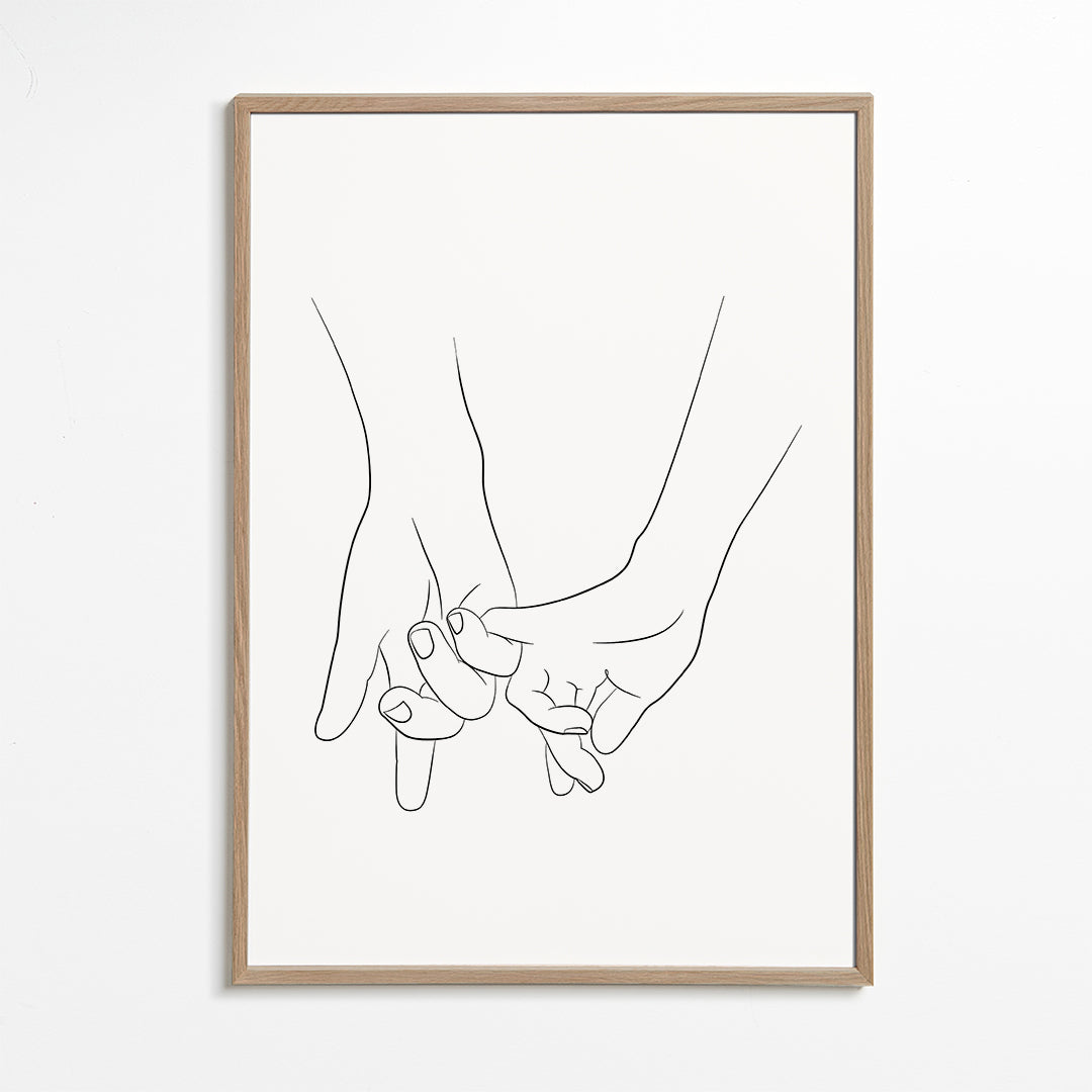 Ilustracja splecionych dłoni minimal
