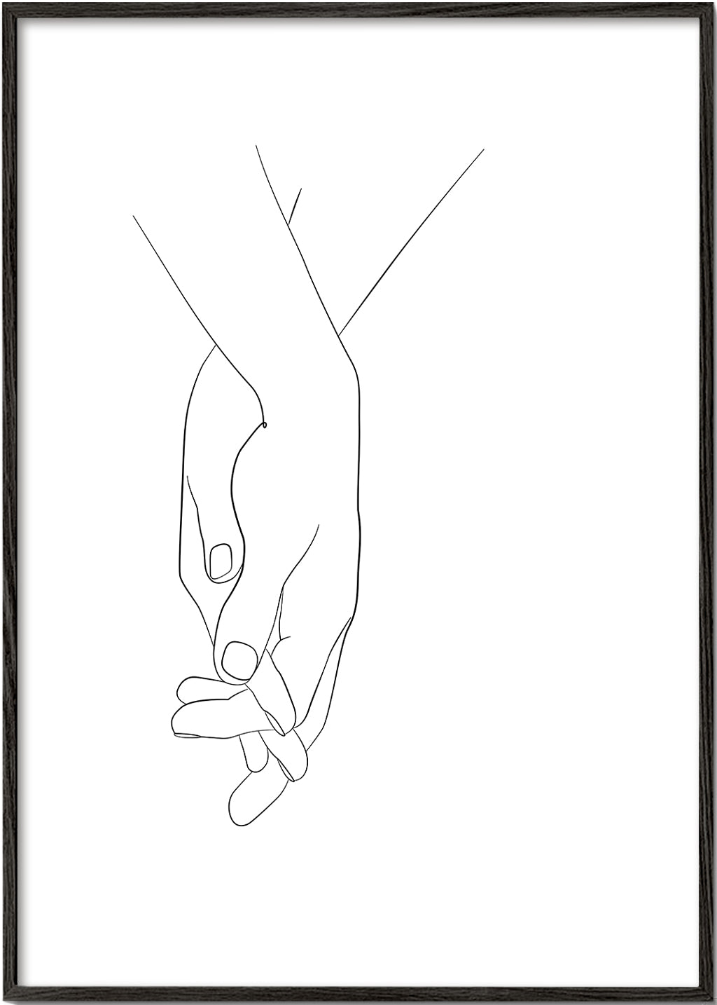 Ilustracja splecione dłonie minimal